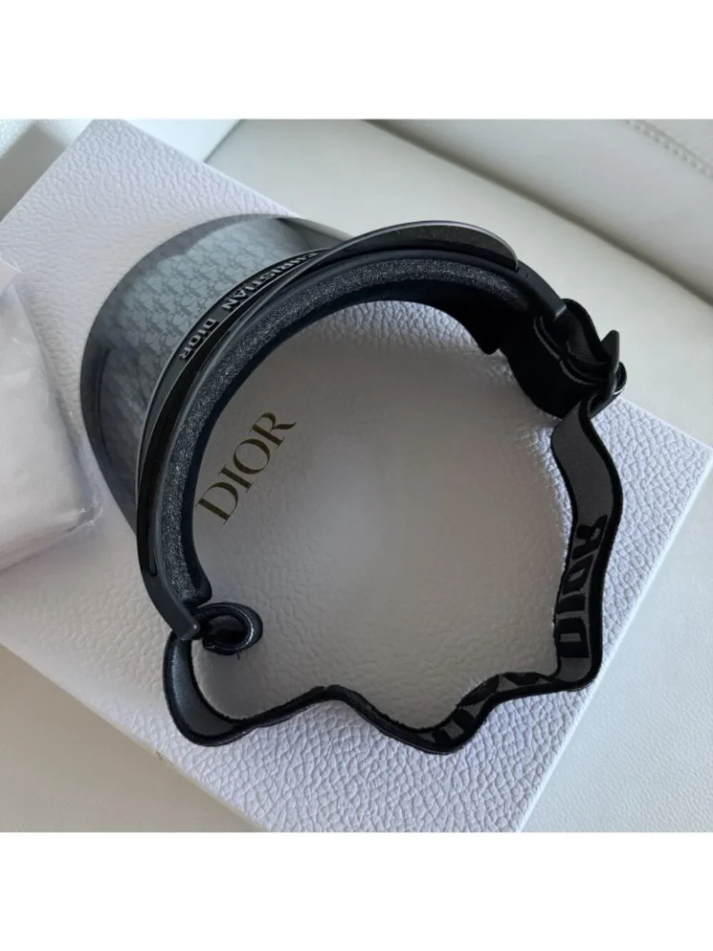 NEW Christian Dior Oblique DiorClub V1U Sun Visor Blue 100% Authentic